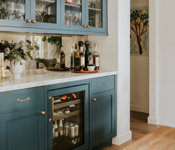 entertainment buffet painting emerald green